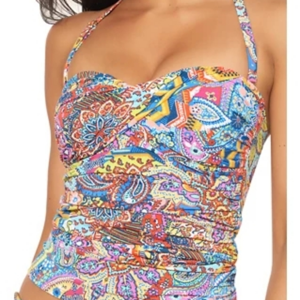 BLEU Rod Beattie Groovy Baby Bandeau Tankini Top